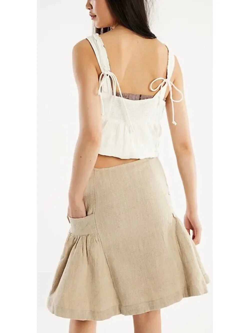 Free People Stansbury Midi Skirt in the Natural Combo colorway Size 14 #1303